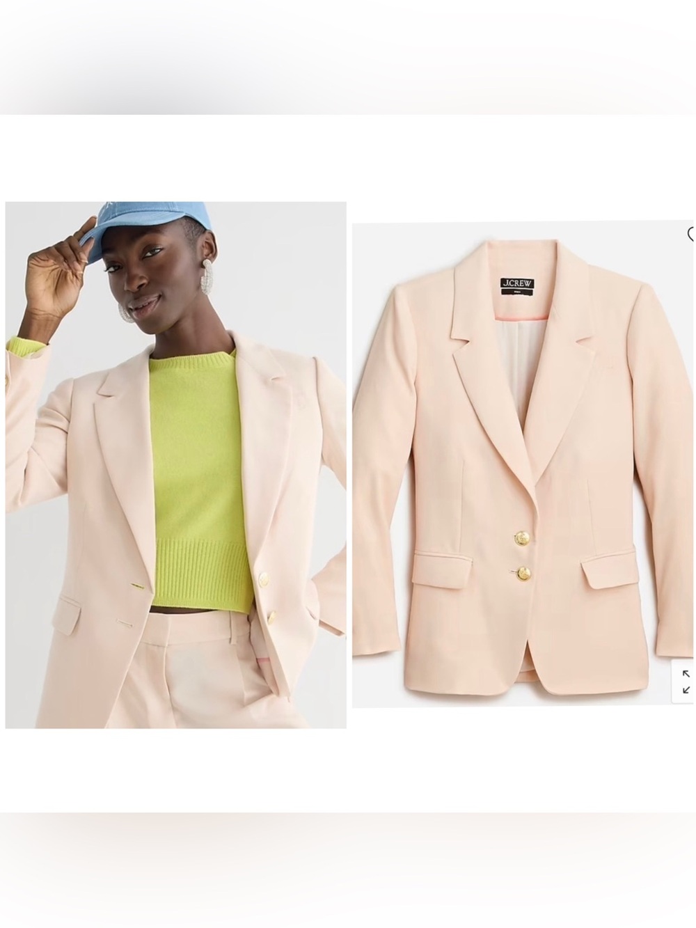 NWT J. Crew Willa Blazer in City Crepe Beige Cream Gold Hardware Size 18 $248
